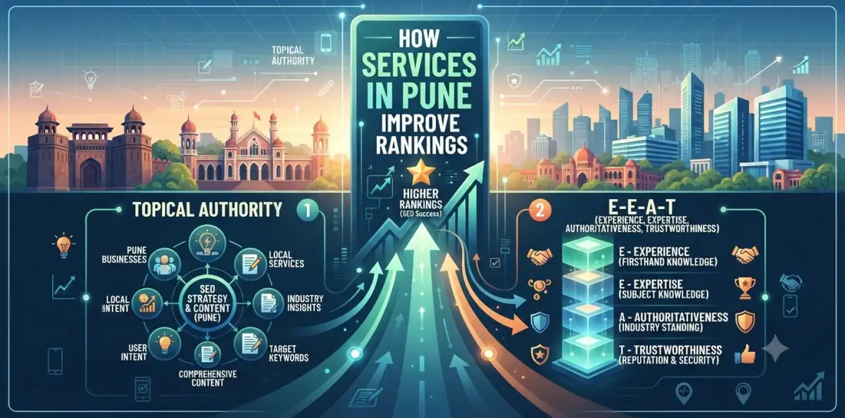 How SEO services in Pune improve rankings through topical authority and EEAT
