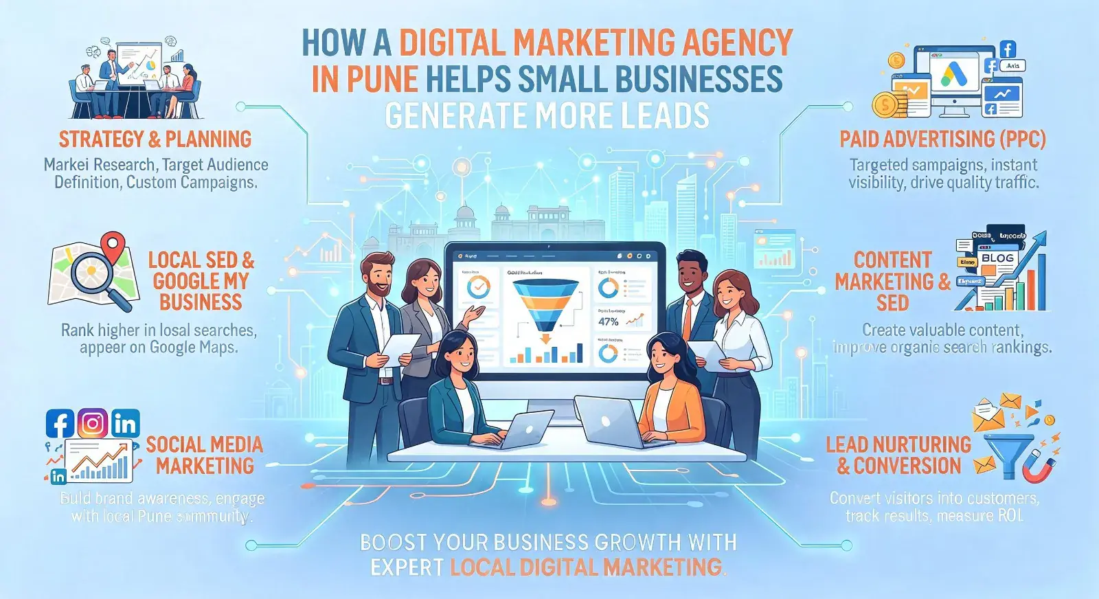Digital Marketing Agency in Pune helping small business owner generate more leads
